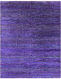 Purple Savannah Grass Hand Knotted Wool & Silk Rug - 7' 11" X 9' 11" - Golden Nile