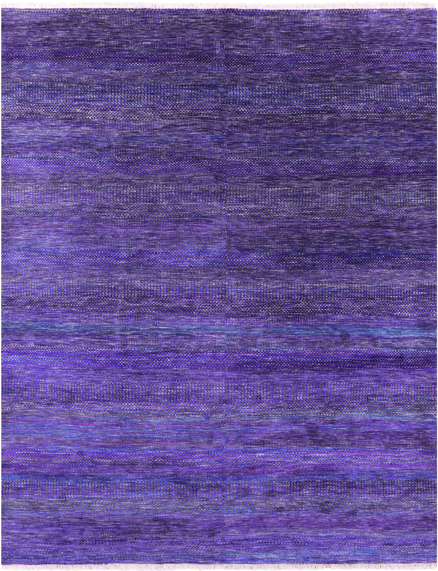 Purple Savannah Grass Hand Knotted Wool & Silk Rug - 7' 11" X 9' 11" - Golden Nile