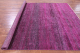 Pink Savannah Grass Handmade Wool & Silk Rug - 7' 11" X 9' 10"