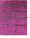 Pink Savannah Grass Handmade Wool & Silk Rug - 7' 11" X 9' 10"