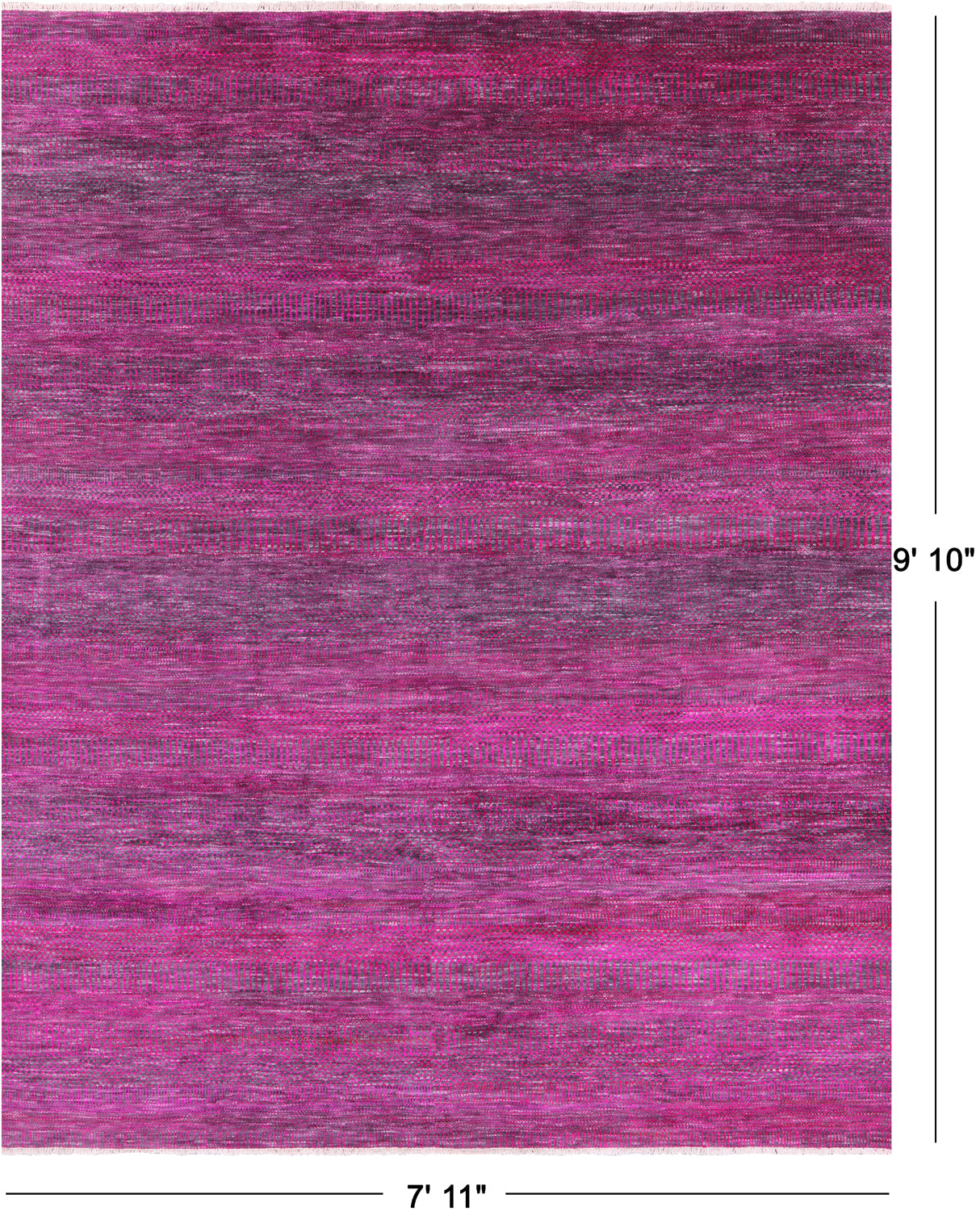 Pink Savannah Grass Handmade Wool & Silk Rug - 7' 11" X 9' 10"