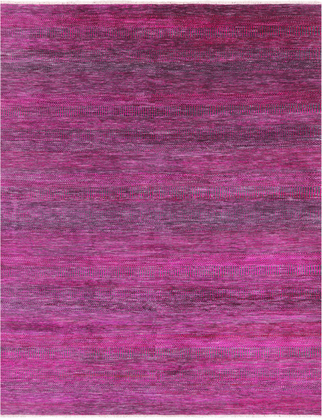 Pink Savannah Grass Handmade Wool & Silk Rug - 7' 11" X 9' 10"