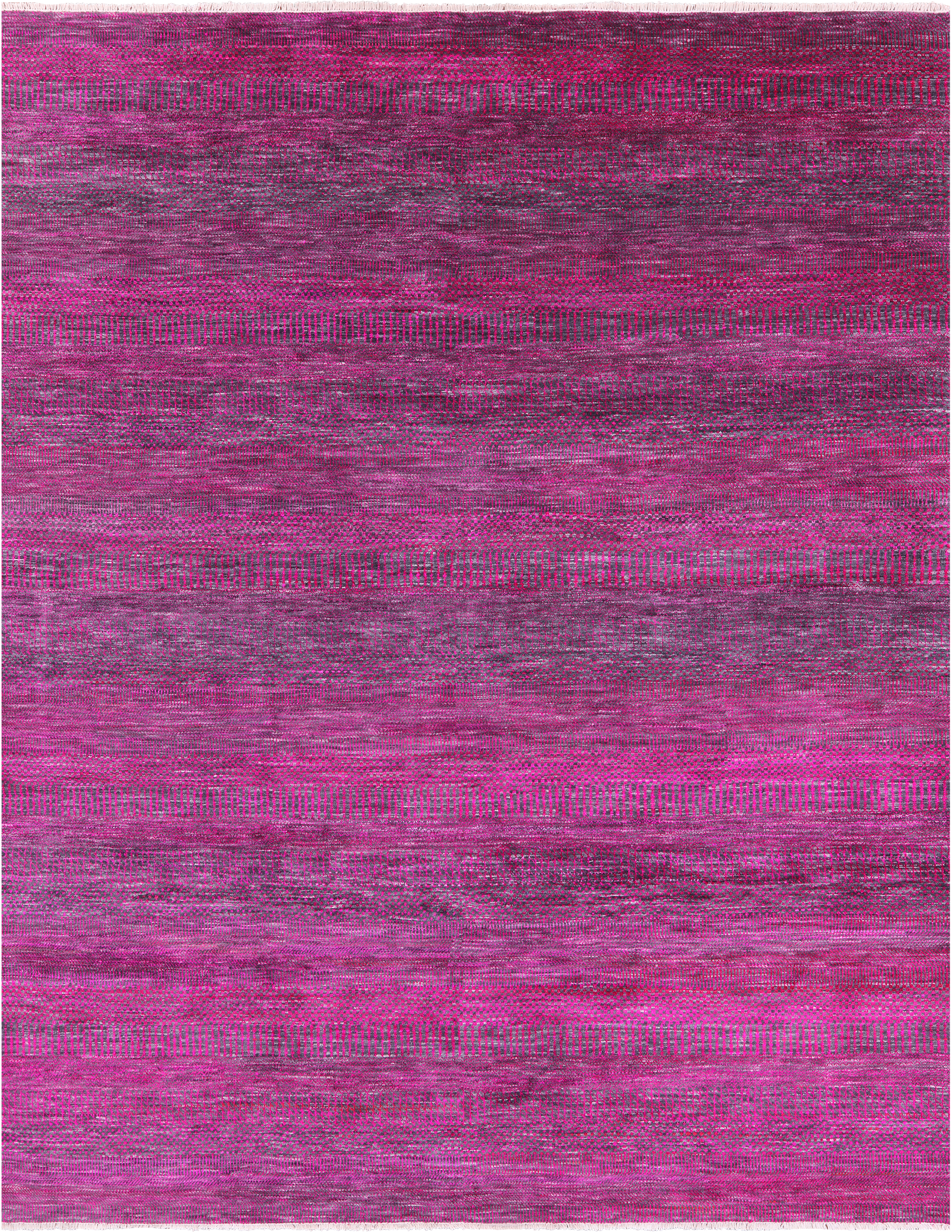 Pink Savannah Grass Handmade Wool & Silk Rug - 7' 11" X 9' 10"