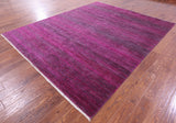 Pink Savannah Grass Handmade Wool & Silk Rug - 7' 11" X 9' 10"