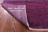 Pink Savannah Grass Handmade Wool & Silk Rug - 7' 11" X 9' 10"