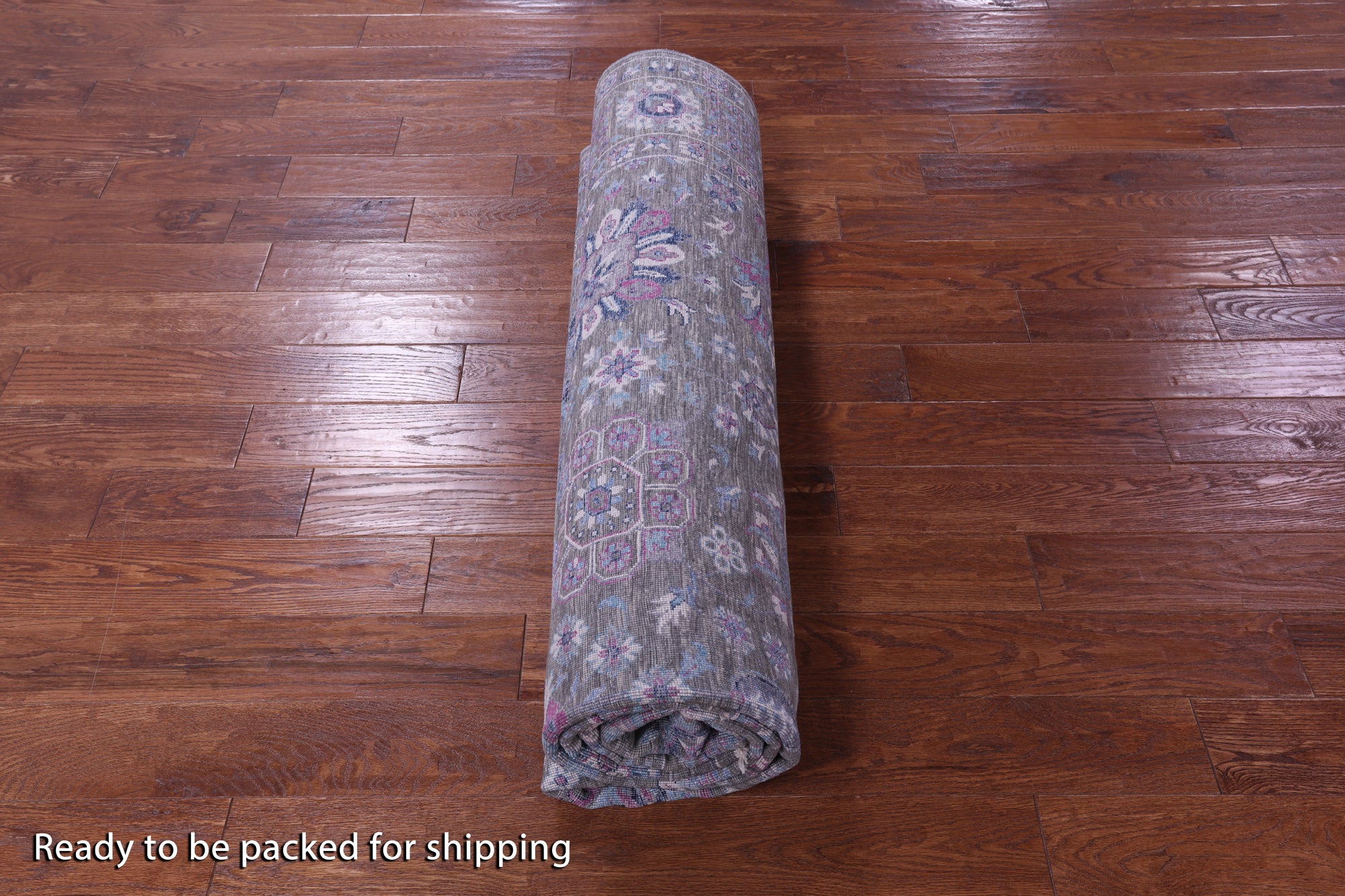 Grey Modern Hand Knotted Wool & Silk Rug - 8' 1" X 10' 3" - Golden Nile