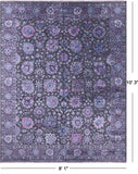 Grey Modern Hand Knotted Wool & Silk Rug - 8' 1" X 10' 3" - Golden Nile