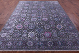 Grey Modern Hand Knotted Wool & Silk Rug - 8' 1" X 10' 3" - Golden Nile