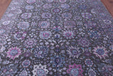 Grey Modern Hand Knotted Wool & Silk Rug - 8' 1" X 10' 3" - Golden Nile