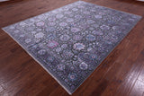 Grey Modern Hand Knotted Wool & Silk Rug - 8' 1" X 10' 3" - Golden Nile