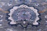 Grey Modern Hand Knotted Wool & Silk Rug - 7' 11" X 10' 1" - Golden Nile