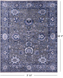 Grey Modern Hand Knotted Wool & Silk Rug - 7' 11" X 10' 1" - Golden Nile