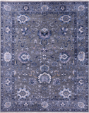 Grey Modern Hand Knotted Wool & Silk Rug - 7' 11" X 10' 1" - Golden Nile