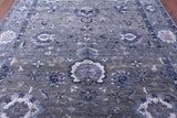 Grey Modern Hand Knotted Wool & Silk Rug - 7' 11" X 10' 1" - Golden Nile