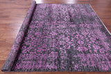 Grey Modern Hand Knotted Wool & Silk Rug - 8' 0" X 10' 1" - Golden Nile