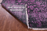 Grey Modern Hand Knotted Wool & Silk Rug - 8' 0" X 10' 1" - Golden Nile