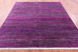 Purple Square Savannah Grass Hand Knotted Wool & Silk Rug - 7' 10" X 8' 0" - Golden Nile