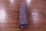 Purple Square Savannah Grass Hand Knotted Wool & Silk Rug - 7' 10" X 8' 0" - Golden Nile