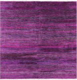 Purple Square Savannah Grass Hand Knotted Wool & Silk Rug - 7' 10" X 8' 0" - Golden Nile