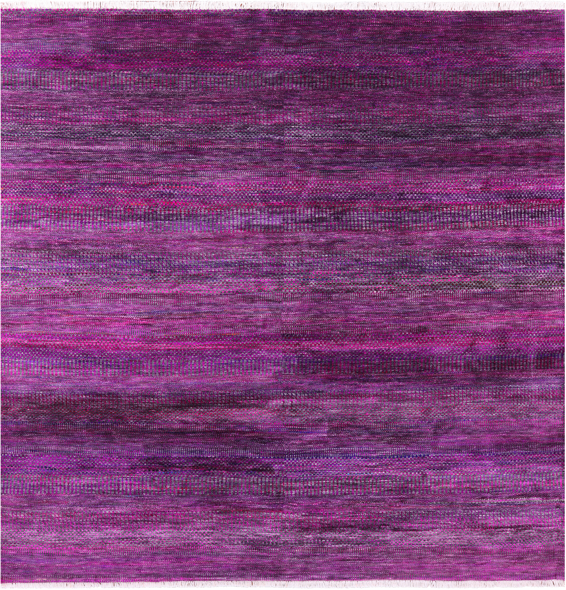 Purple Square Savannah Grass Hand Knotted Wool & Silk Rug - 7' 10" X 8' 0" - Golden Nile
