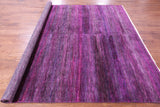 Purple Square Savannah Grass Hand Knotted Wool & Silk Rug - 7' 10" X 8' 0" - Golden Nile
