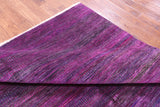 Purple Square Savannah Grass Hand Knotted Wool & Silk Rug - 7' 10" X 8' 0" - Golden Nile