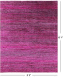 Pink Savannah Grass Hand Knotted Wool & Silk Rug - 8' 2" X 10' 1" - Golden Nile