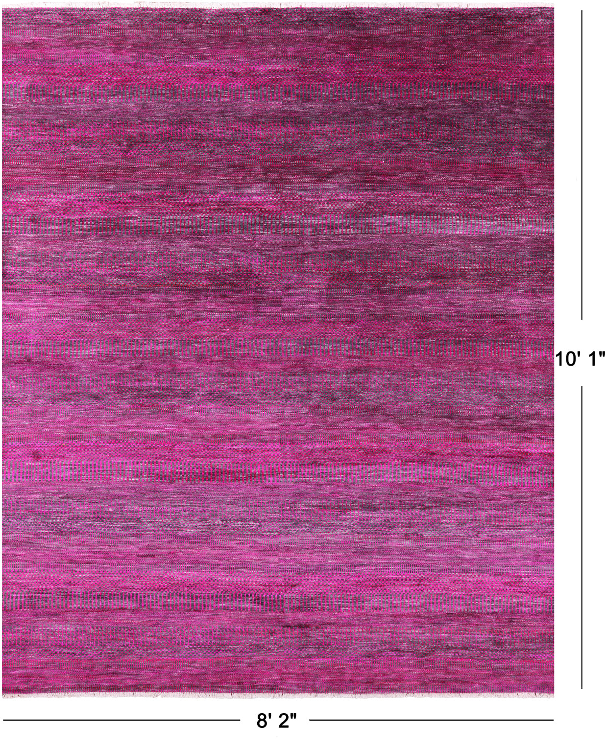 Pink Savannah Grass Hand Knotted Wool & Silk Rug - 8' 2" X 10' 1" - Golden Nile