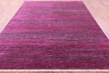 Pink Savannah Grass Hand Knotted Wool & Silk Rug - 8' 2" X 10' 1" - Golden Nile