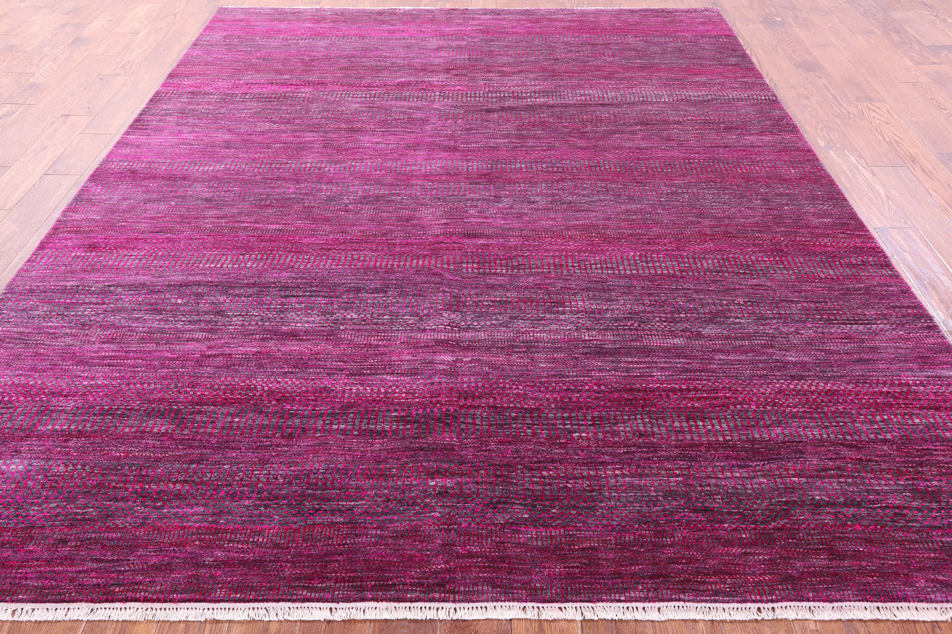 Pink Savannah Grass Hand Knotted Wool & Silk Rug - 8' 2" X 10' 1" - Golden Nile