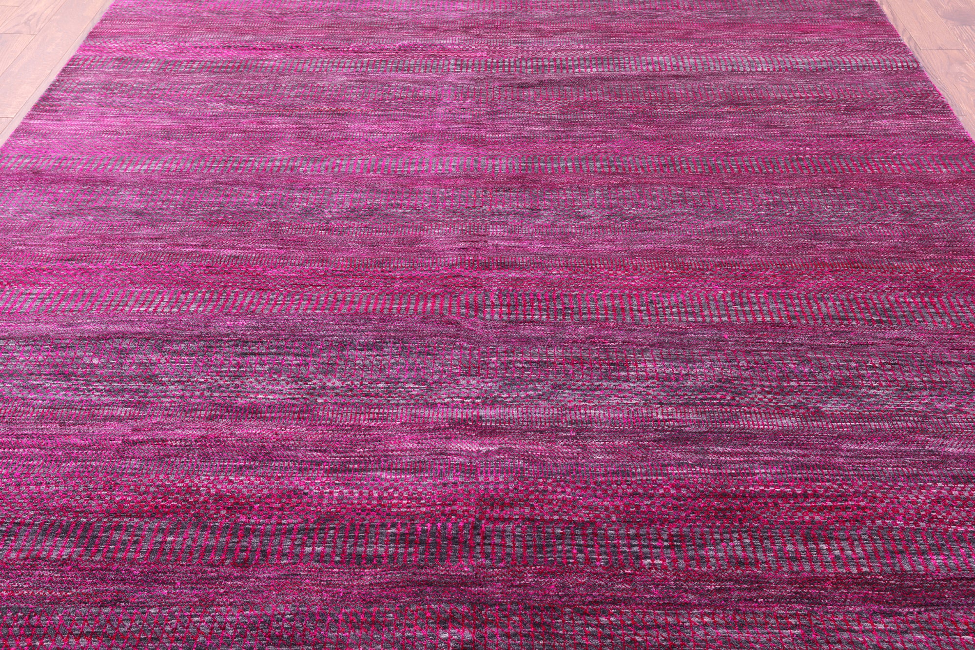 Pink Savannah Grass Hand Knotted Wool & Silk Rug - 8' 2" X 10' 1" - Golden Nile