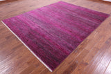 Pink Savannah Grass Hand Knotted Wool & Silk Rug - 8' 2" X 10' 1" - Golden Nile