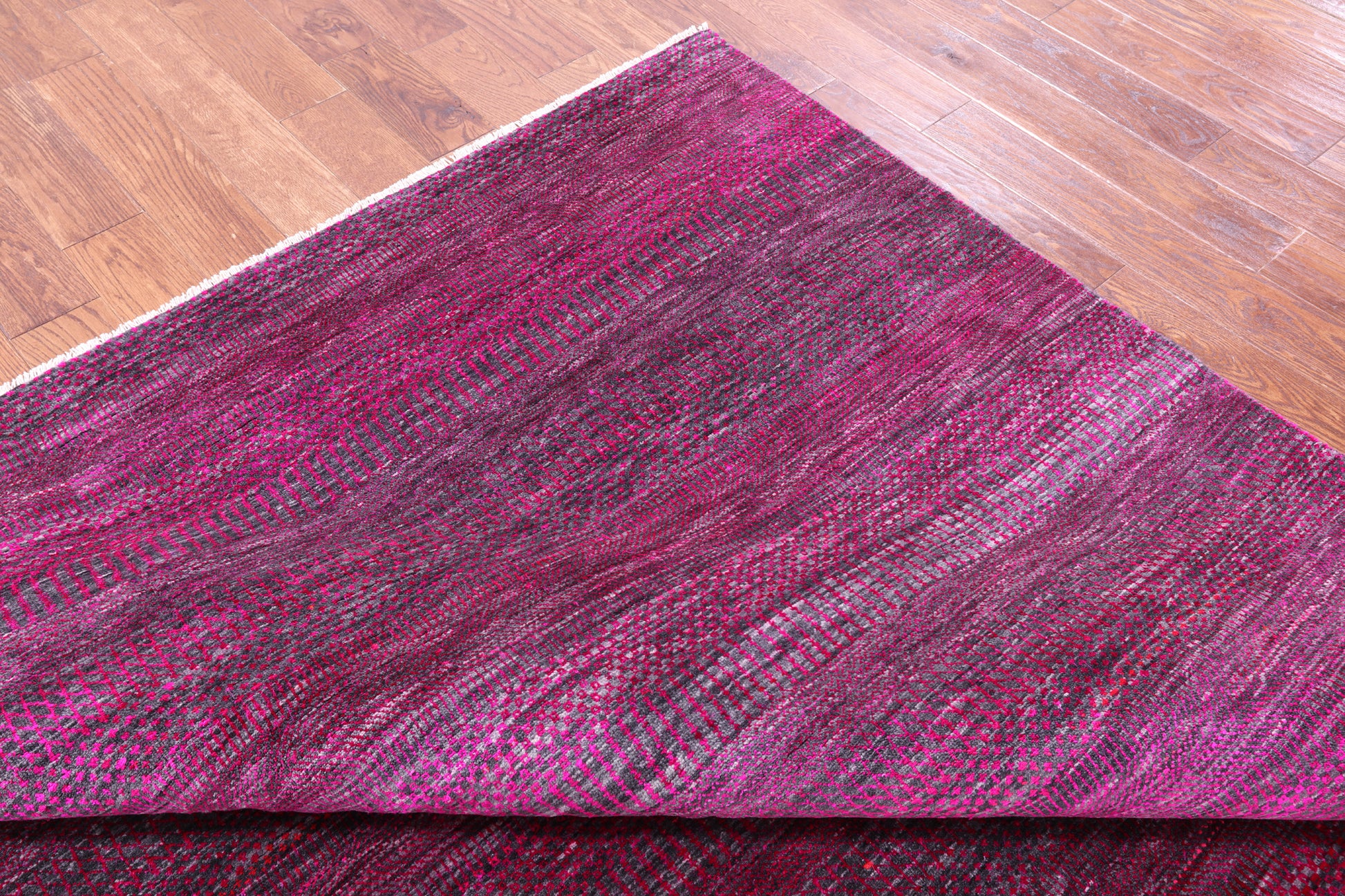 Pink Savannah Grass Hand Knotted Wool & Silk Rug - 8' 2" X 10' 1" - Golden Nile
