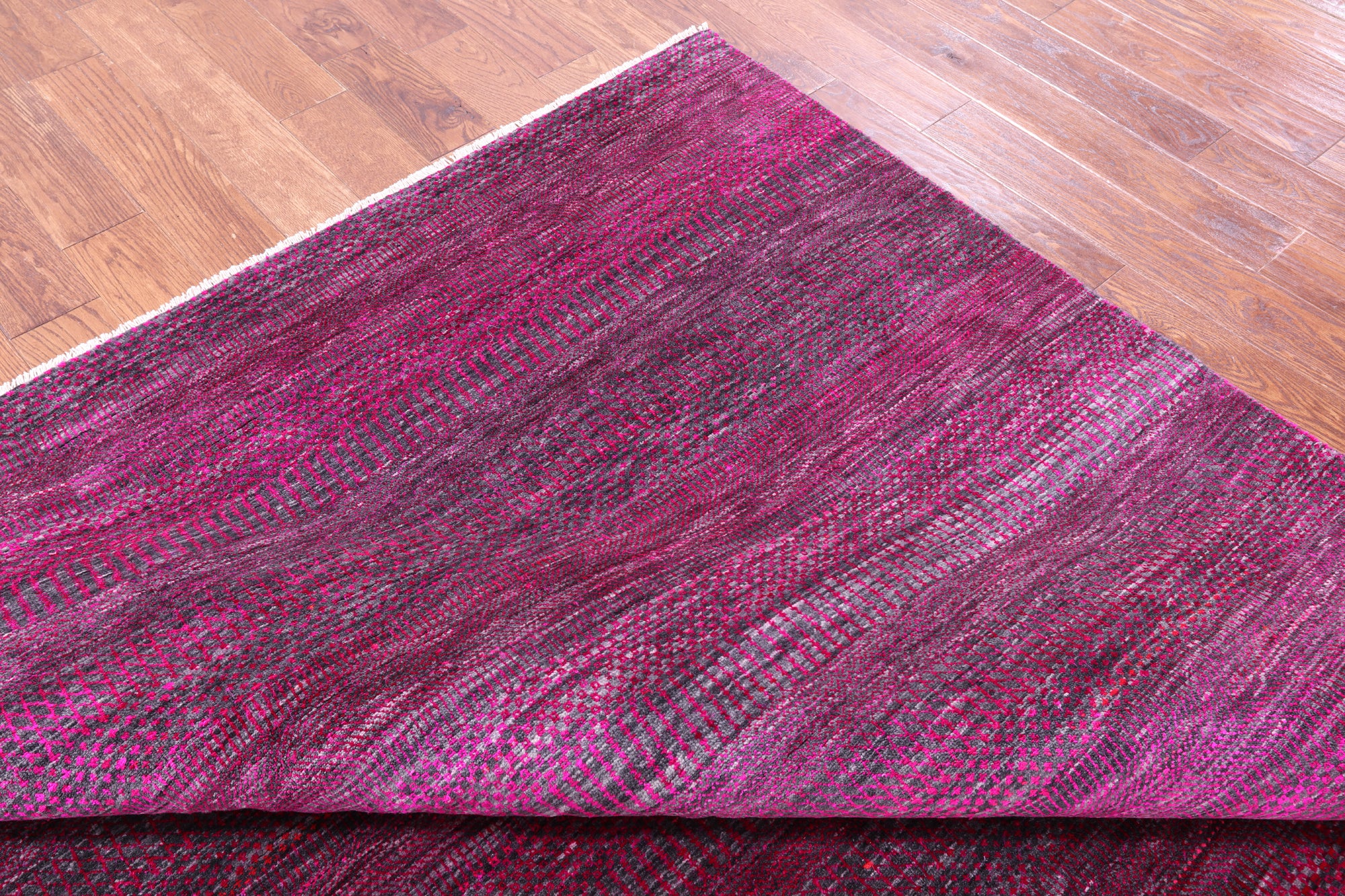 Pink Savannah Grass Hand Knotted Wool & Silk Rug - 8' 2" X 10' 1" - Golden Nile