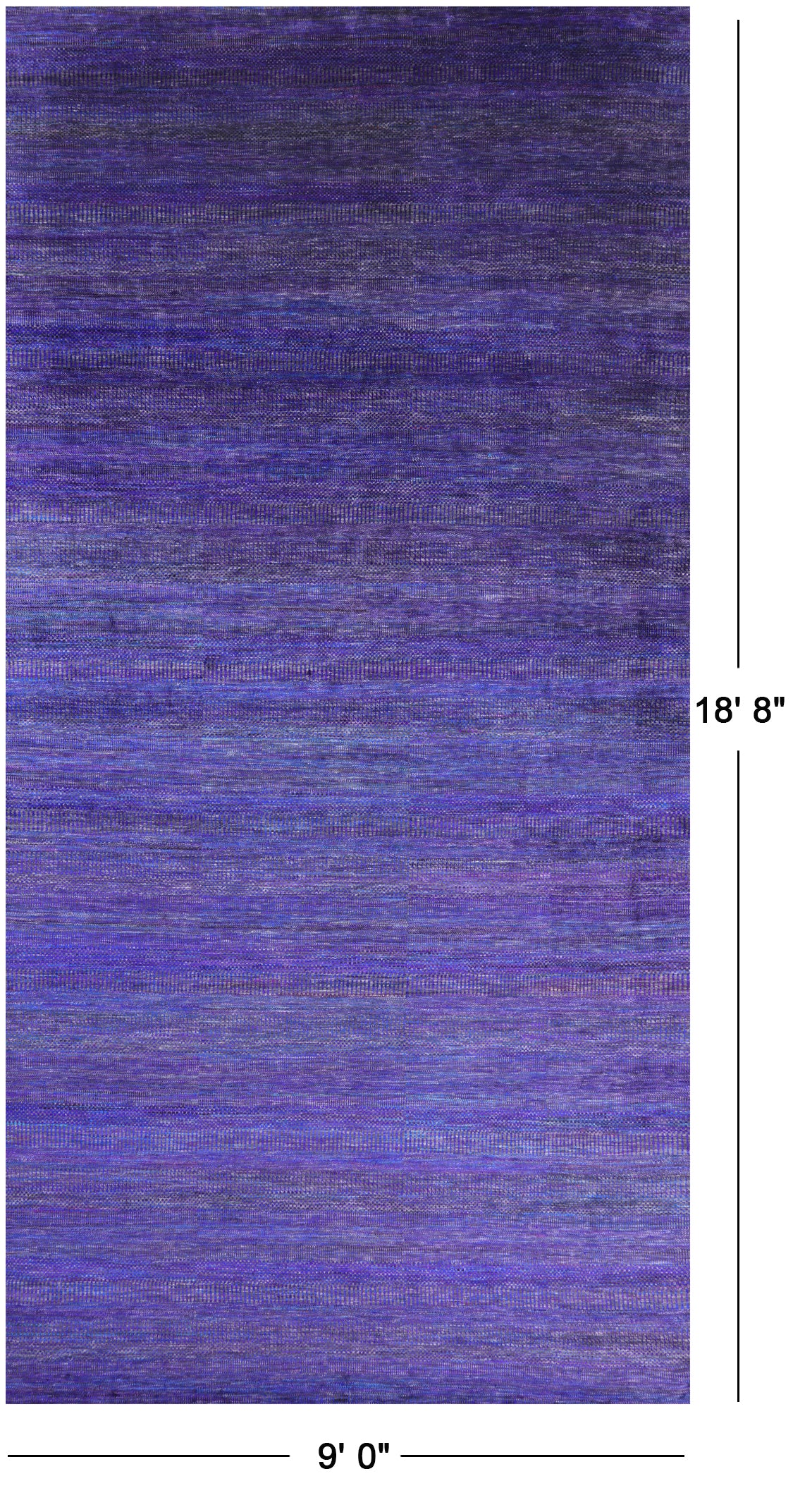 Purple Savannah Grass Handmade Wool & Silk Rug - 9' 0" X 18' 8" - Golden Nile