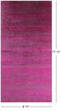 Pink Savannah Grass Hand Knotted Wool & Silk Rug - 8' 11" X 17' 11" - Golden Nile