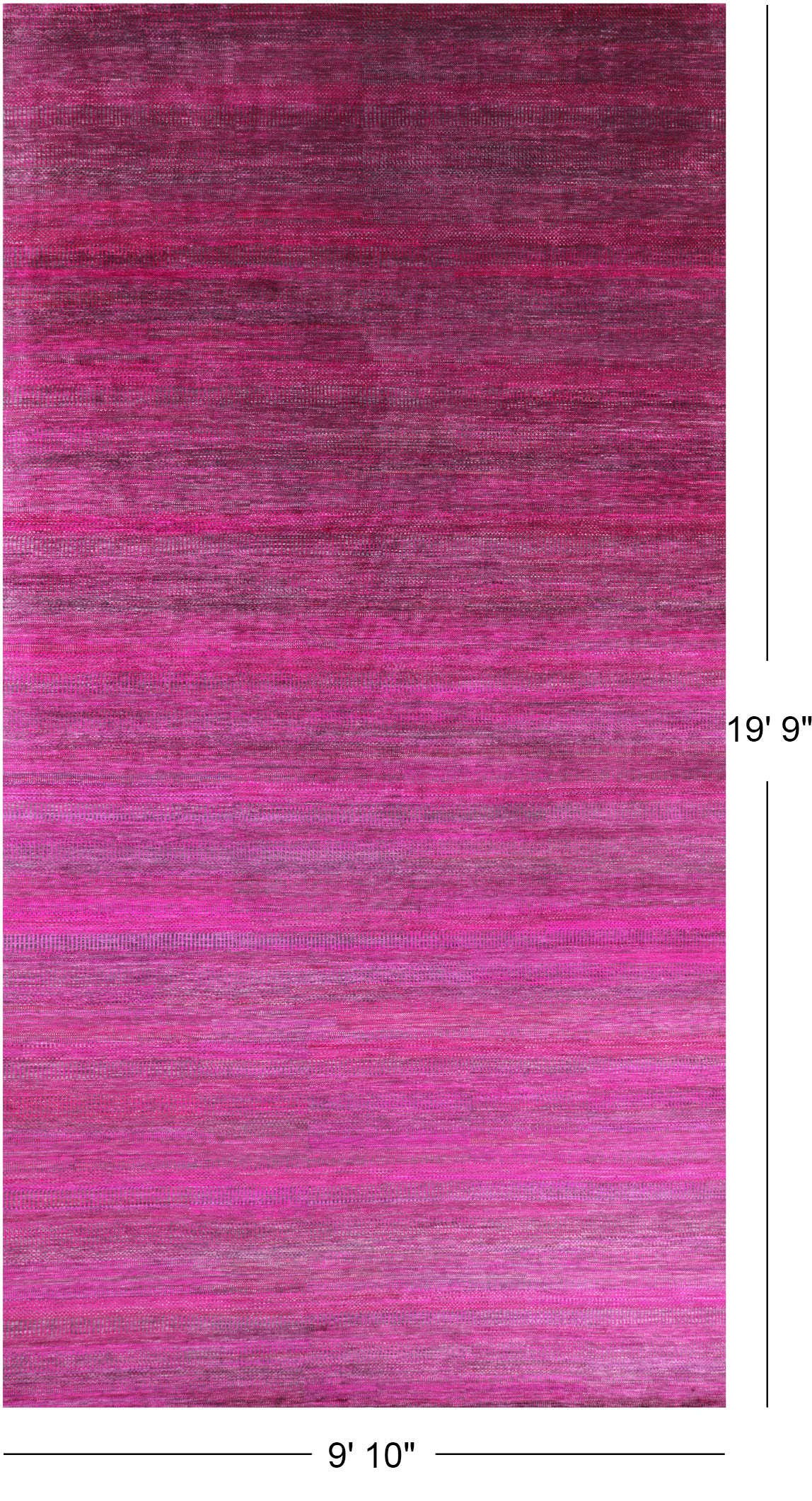 Pink Savannah Grass Handmade Wool & Silk Rug - 9' 10" X 19' 9" - Golden Nile