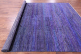 Purple Savannah Grass Hand Knotted Wool & Silk Rug - 9' 0" X 12' 1" - Golden Nile