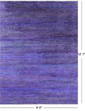 Purple Savannah Grass Hand Knotted Wool & Silk Rug - 9' 0" X 12' 1" - Golden Nile