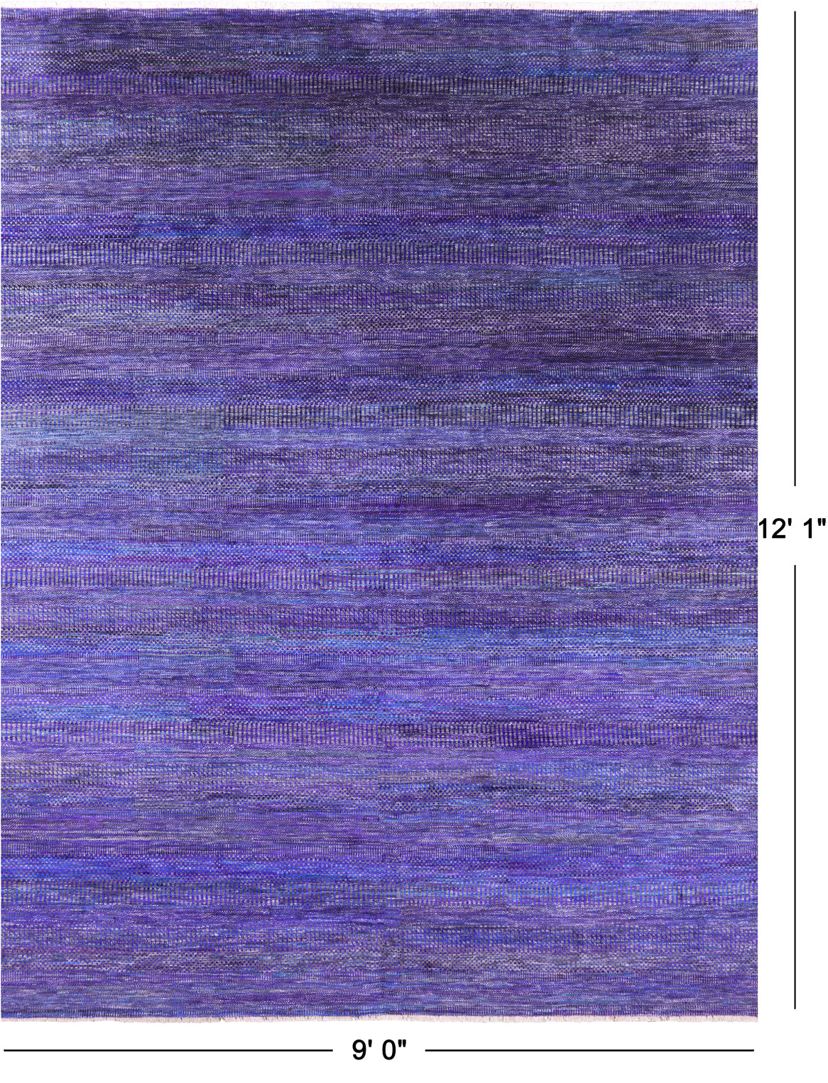Purple Savannah Grass Hand Knotted Wool & Silk Rug - 9' 0" X 12' 1" - Golden Nile