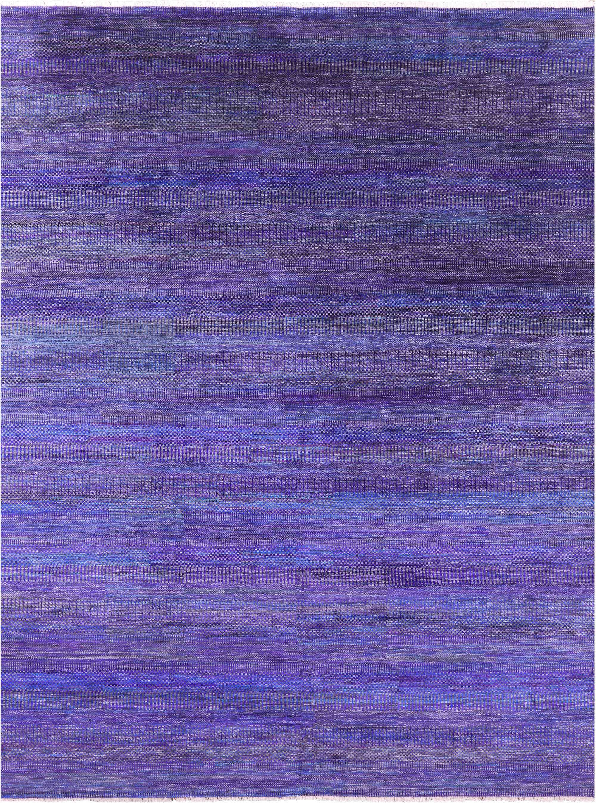 Purple Savannah Grass Hand Knotted Wool & Silk Rug - 9' 0" X 12' 1" - Golden Nile