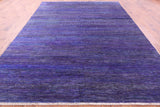 Purple Savannah Grass Hand Knotted Wool & Silk Rug - 9' 0" X 12' 1" - Golden Nile