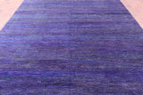 Purple Savannah Grass Hand Knotted Wool & Silk Rug - 9' 0" X 12' 1" - Golden Nile