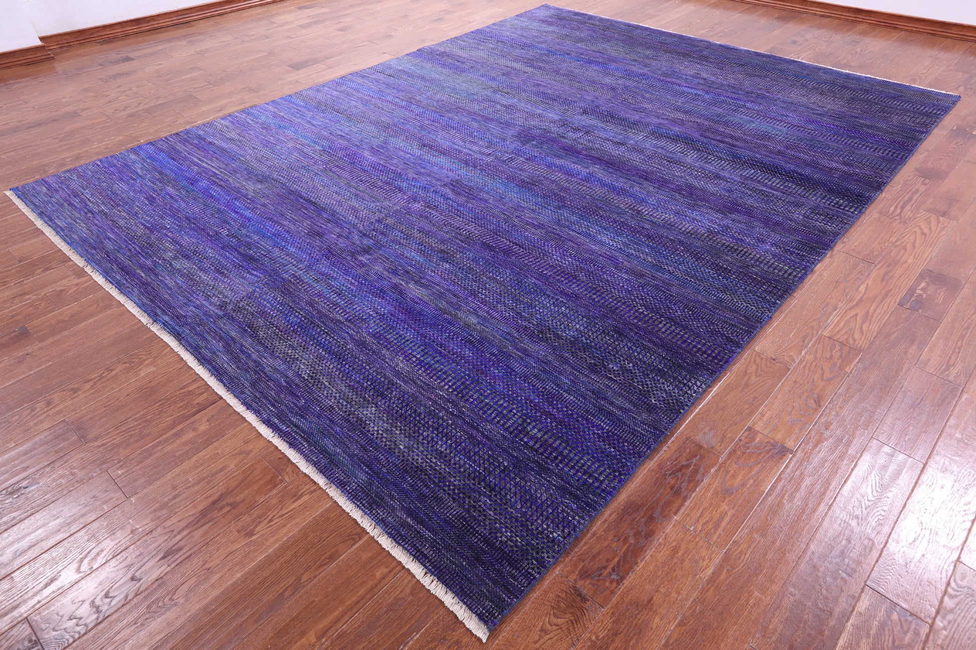 Purple Savannah Grass Hand Knotted Wool & Silk Rug - 9' 0" X 12' 1" - Golden Nile
