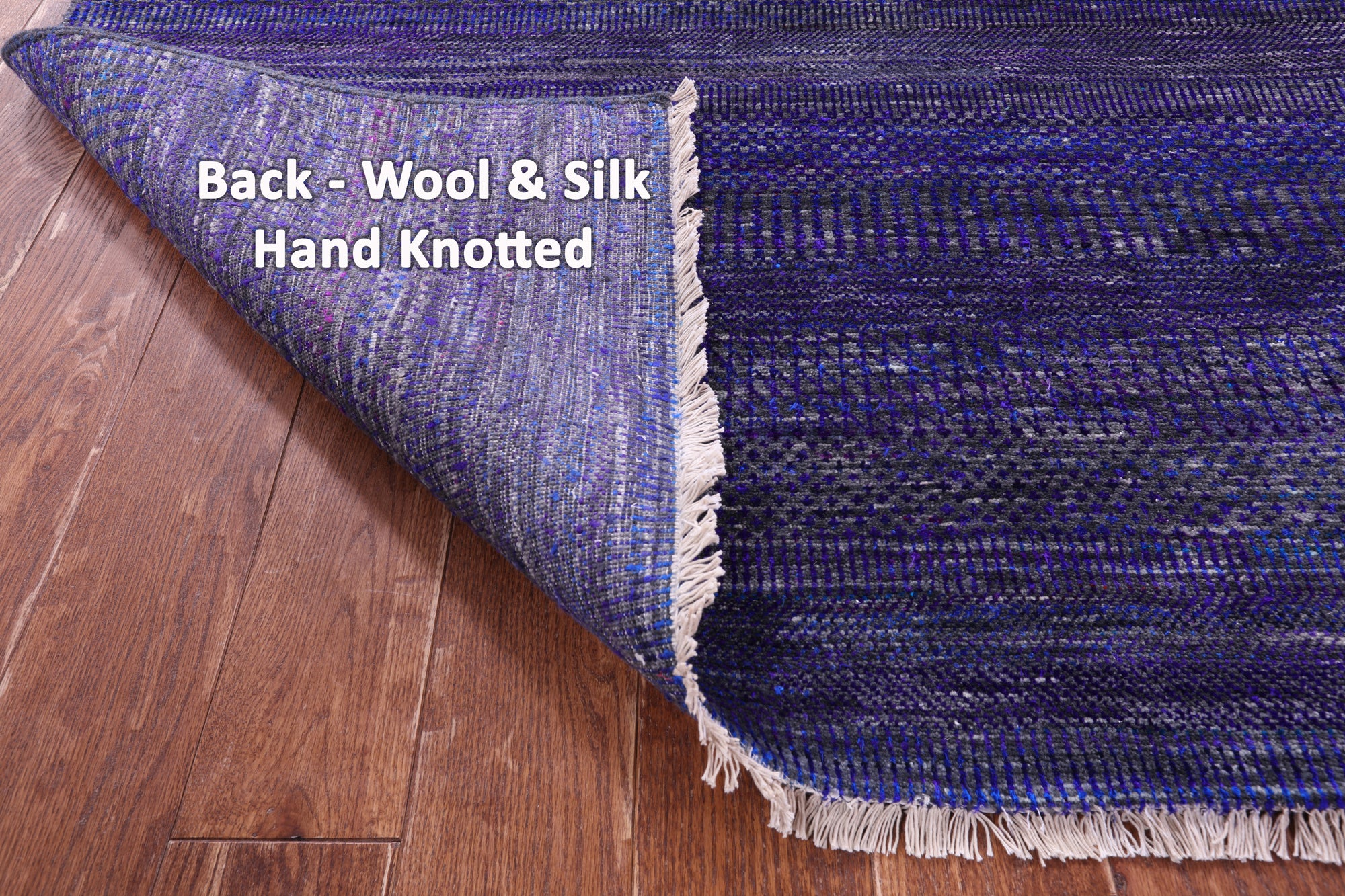 Purple Savannah Grass Hand Knotted Wool & Silk Rug - 9' 0" X 12' 1" - Golden Nile