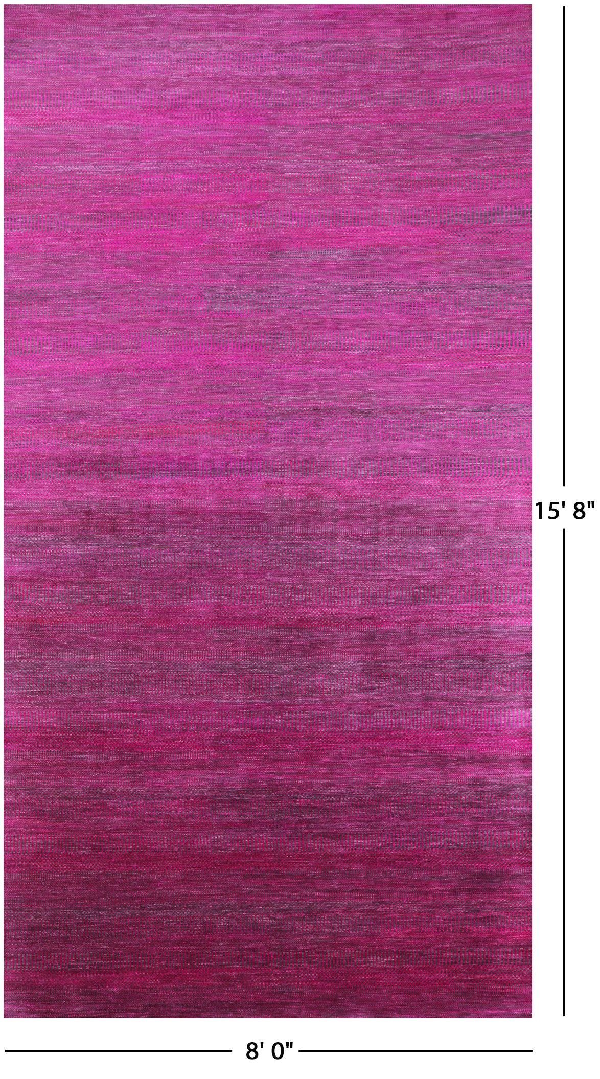 Pink Savannah Grass Hand Knotted Wool & Silk Rug - 8' 0" X 15' 8" - Golden Nile