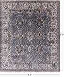 Grey Persian Fine Serapi Hand Knotted Wool Rug - 8' 2" X 9' 9" - Golden Nile