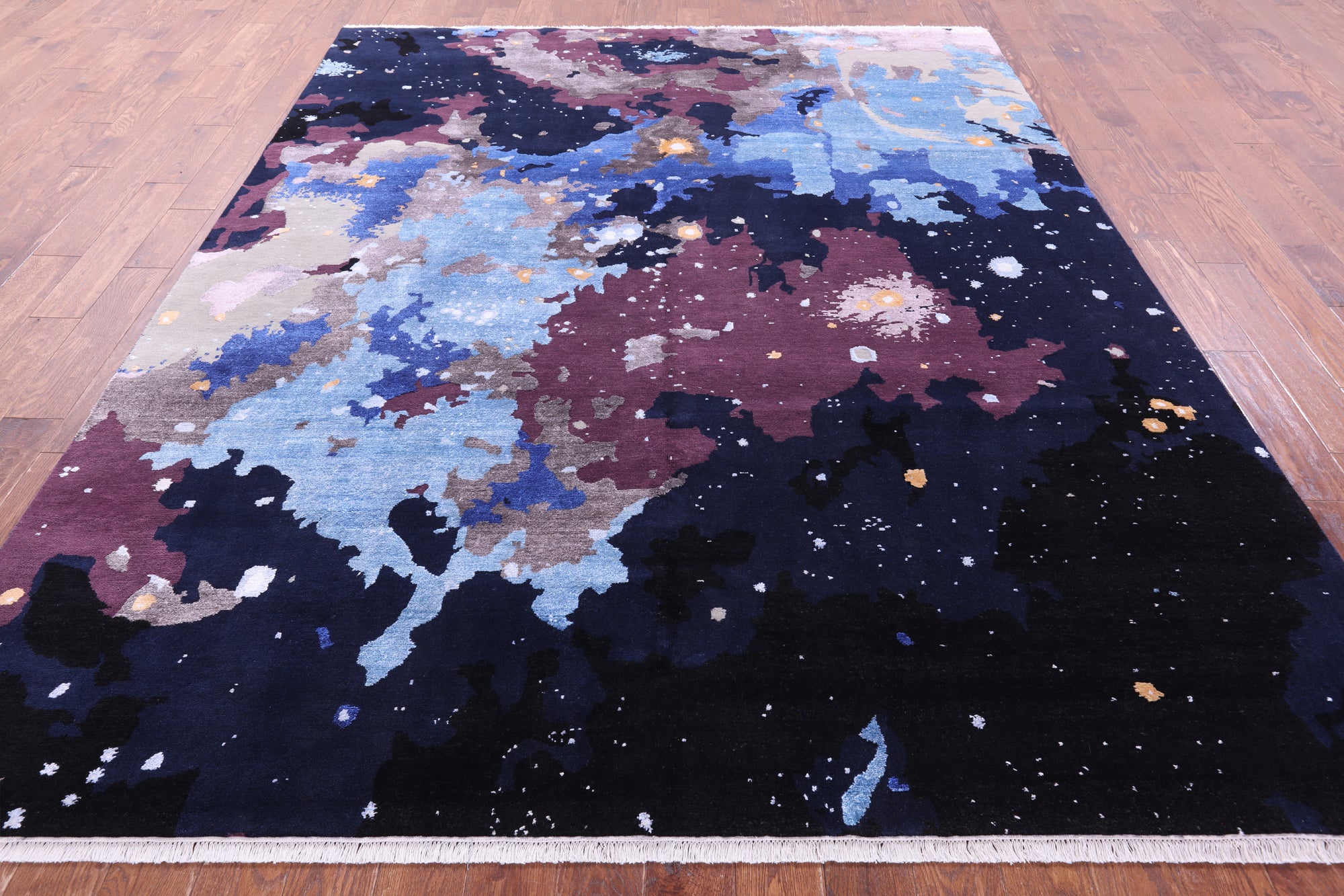 SUPER SALE Modern Hand Knotted Wool & Silk Galaxy Design Rug - 8' 2" X 10' 0"