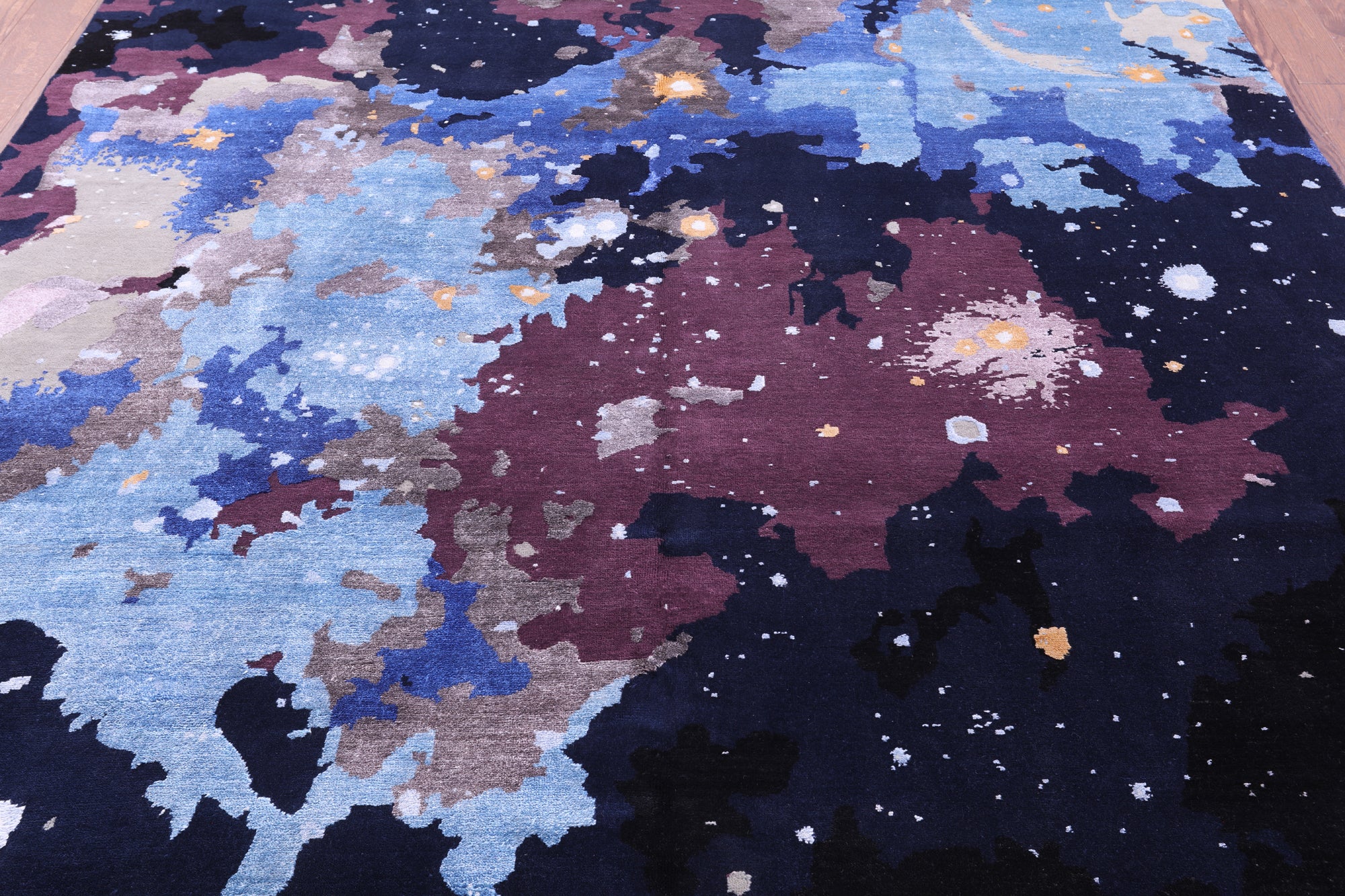SUPER SALE Modern Hand Knotted Wool & Silk Galaxy Design Rug - 8' 2" X 10' 0"