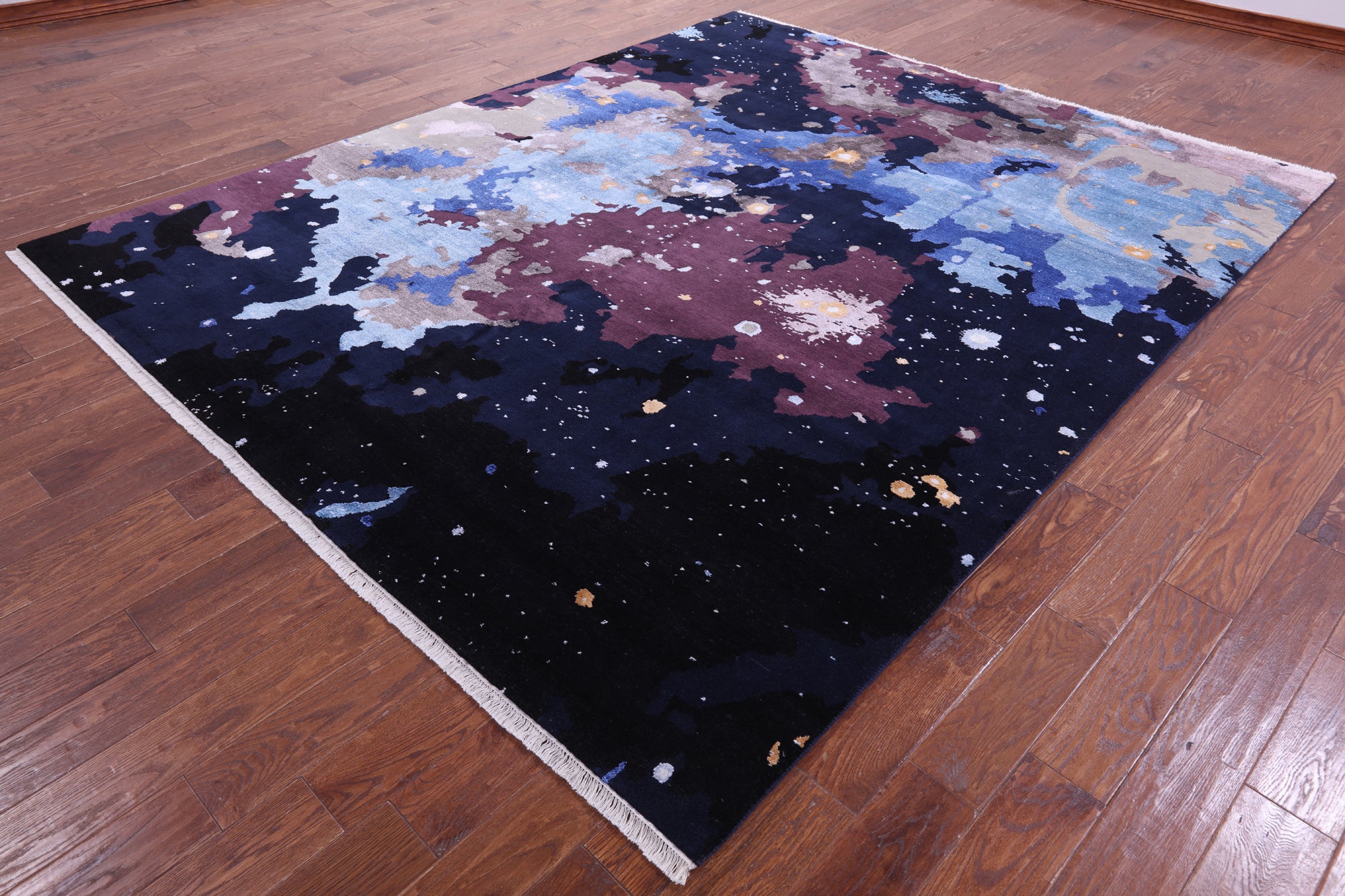 SUPER SALE Modern Hand Knotted Wool & Silk Galaxy Design Rug - 8' 2" X 10' 0"